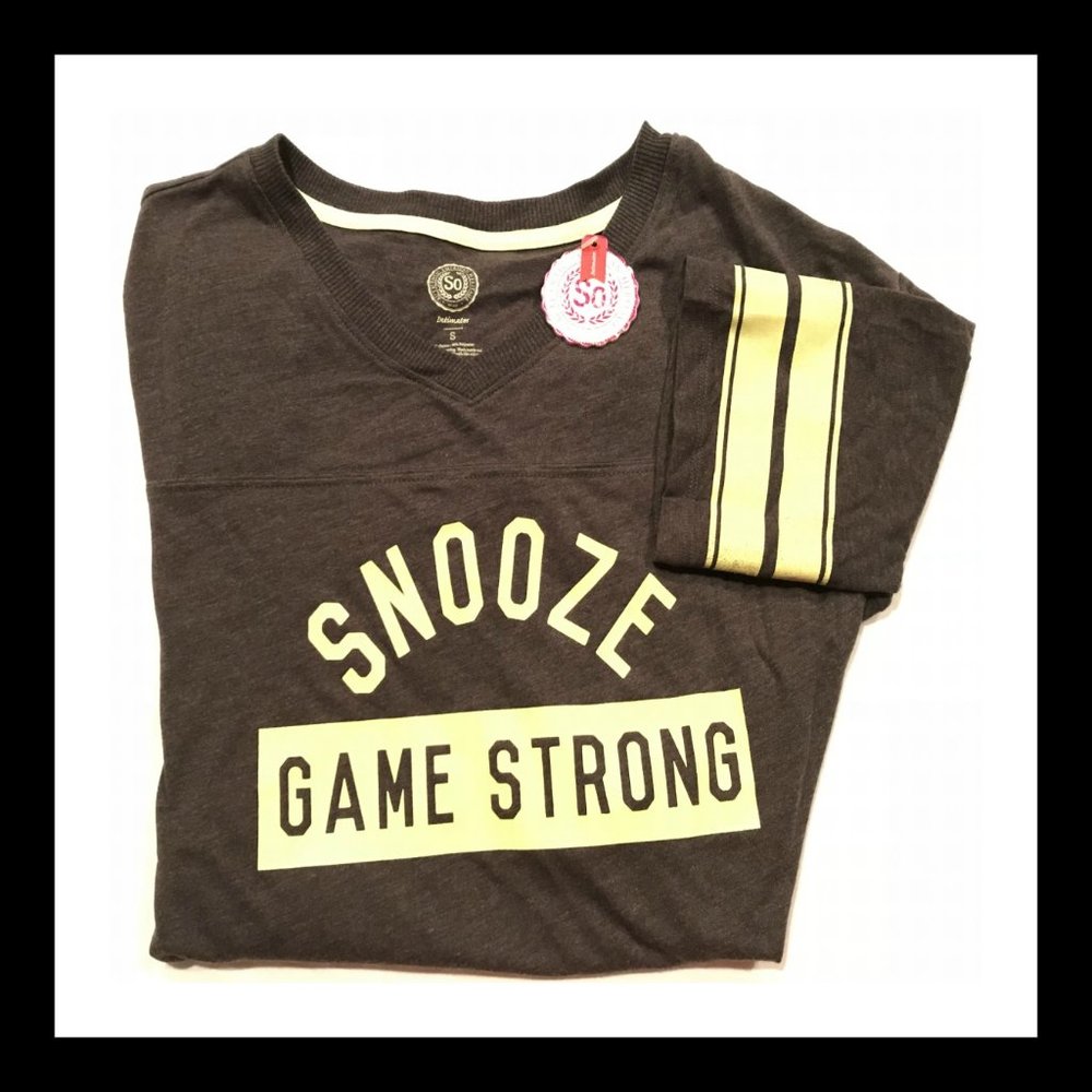 "Snooze Game Strong" V-neck Sleepwear Top